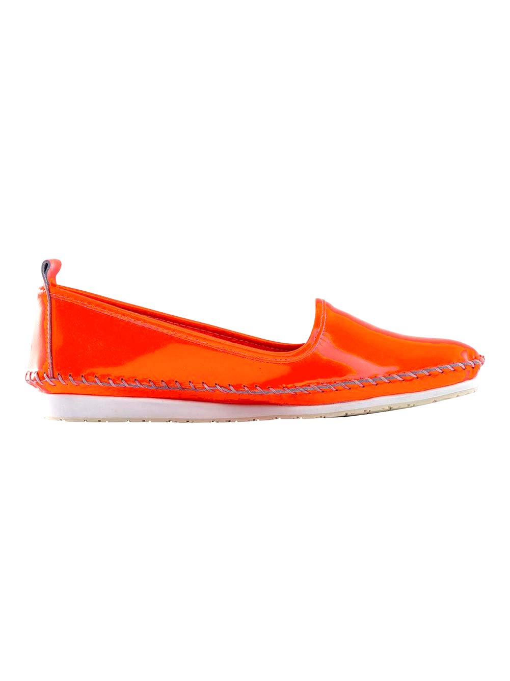 ANDREA CONTI Damen Lackleder-Slipper, neonorange