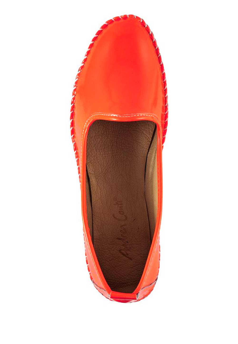 ANDREA CONTI Damen Lackleder-Slipper, neonorange