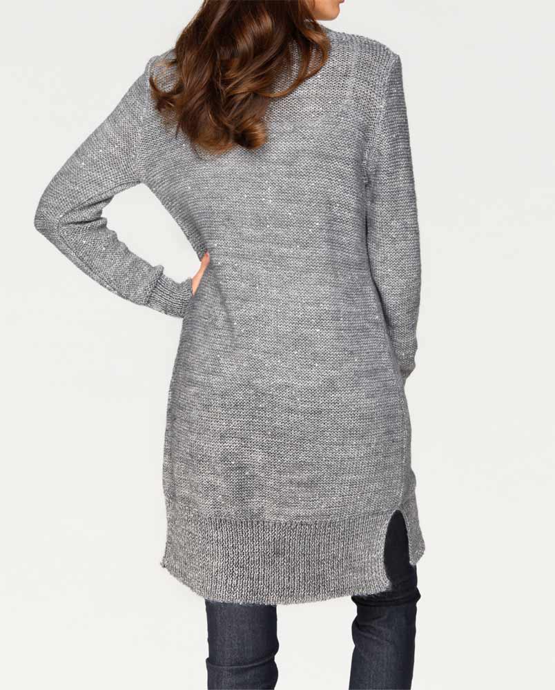 Heine-Best Connections Damen Longstrickjacke, grau