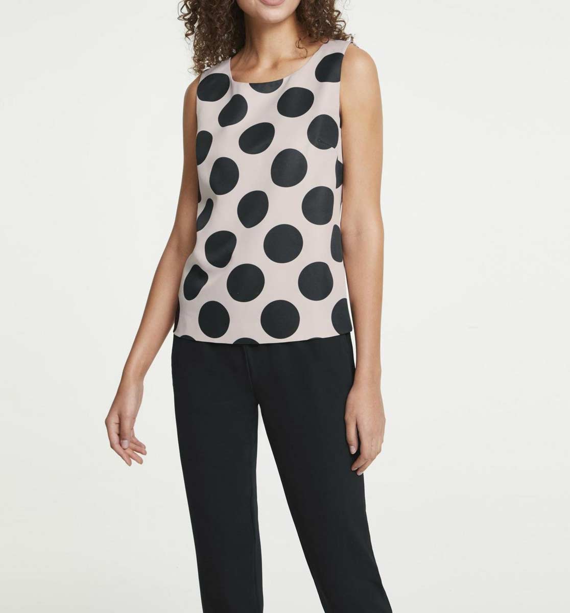 HEINE Damen Top, sand-schwarz