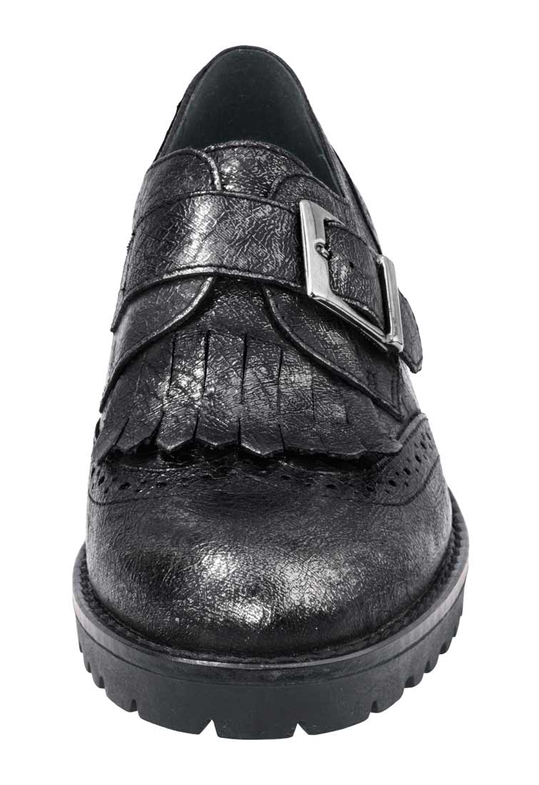 Heine Damen Slipper, schwarz metallic
