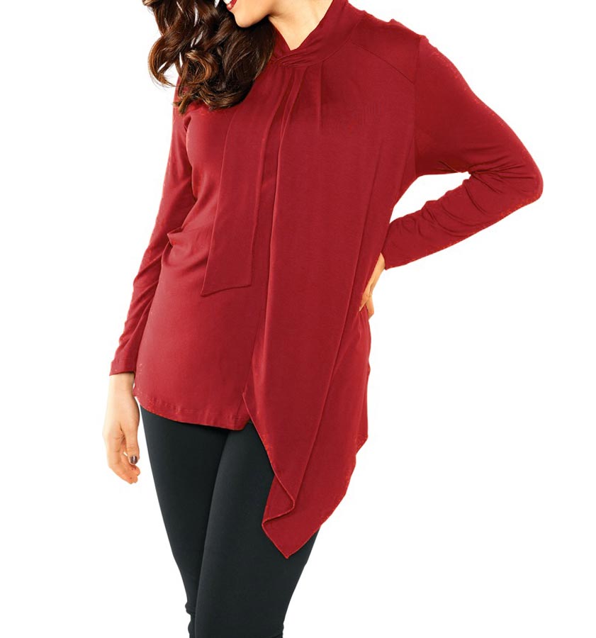 S. Madan Designer-Longshirt, rot