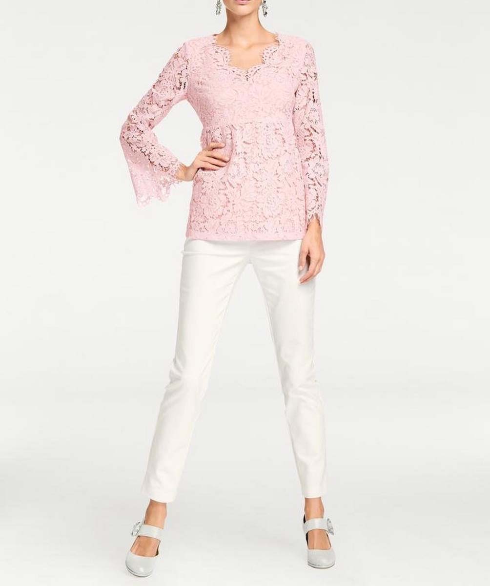 Ashley Brooke Damen Designer-Spitzentunika, rosé