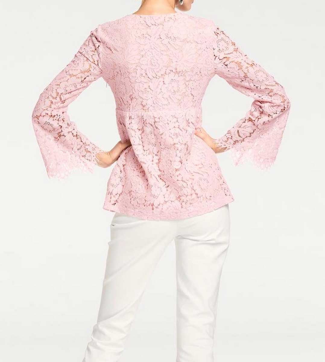 Ashley Brooke Damen Designer-Spitzentunika, rosé