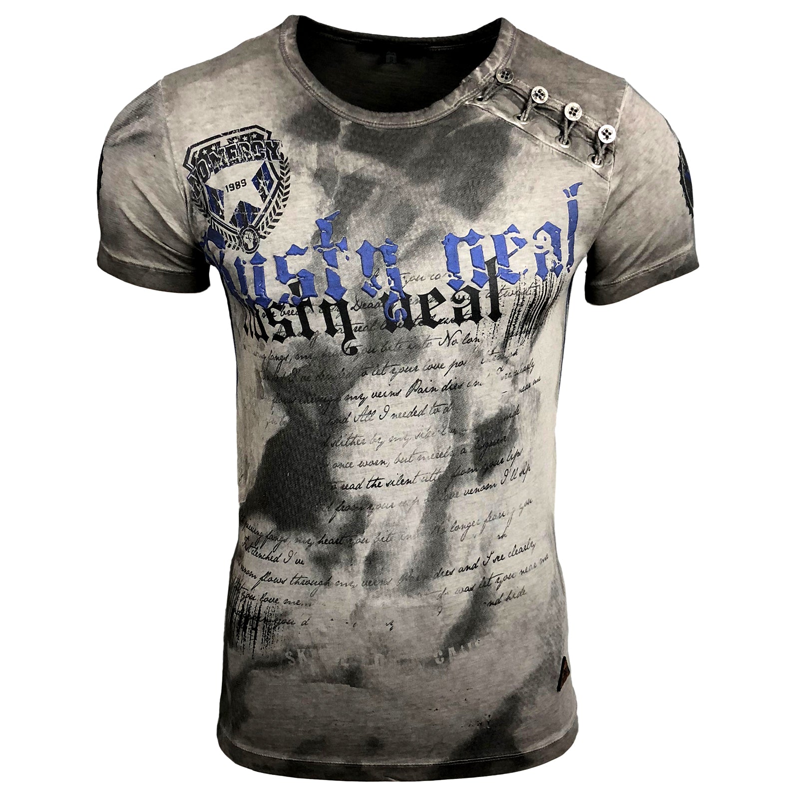Rusty Neal Batik Herren T-Shirt No Mercy mit Front Logo Print Kurzarm