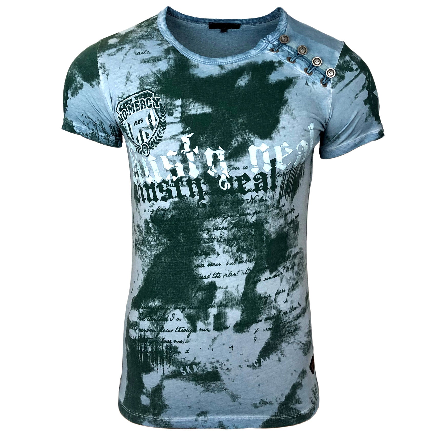 Rusty Neal Batik Herren T-Shirt No Mercy mit Front Logo Print Kurzarm