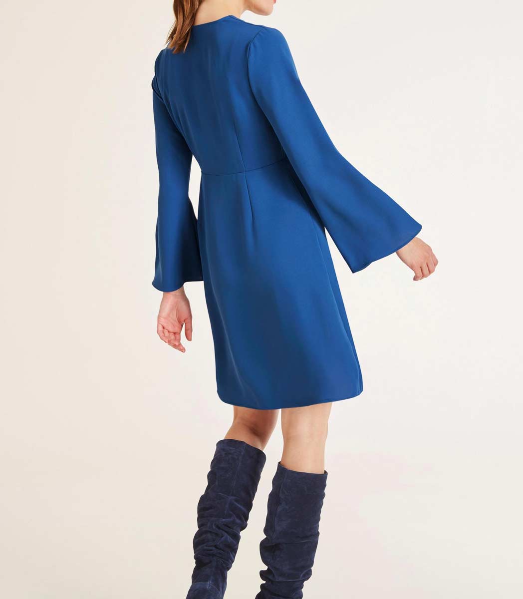 Rick Cardona Damen Designer-Wickelkleid, blau