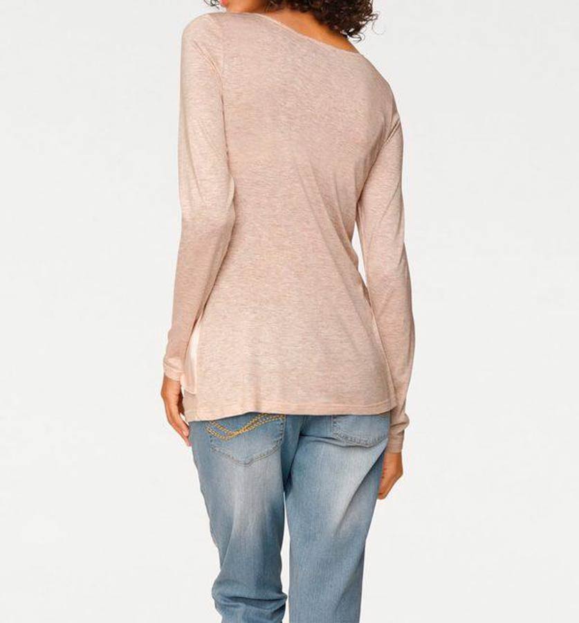 Linea Tesini Damen Designer-Patchshirt, rosé-melange