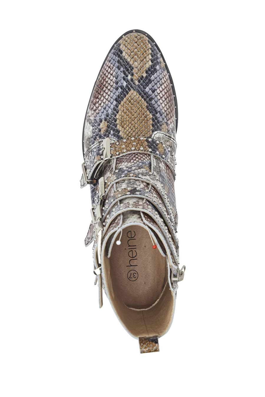 HEINE Damen Lederstiefelette mit Nieten, bunt