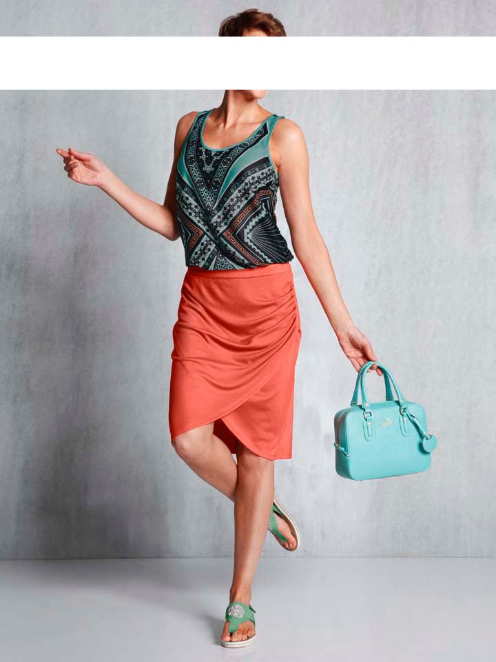 Heine Damen Wickelrock, orange
