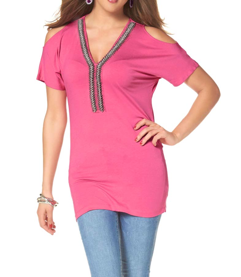 Melrose Shirt mit Strass, pink
