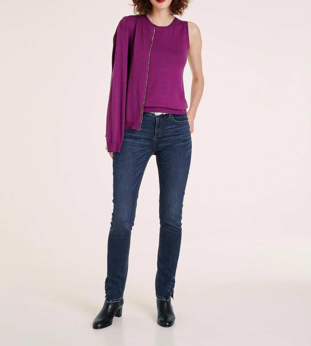 HEINE Damen Strick-Twinset, fuchsia