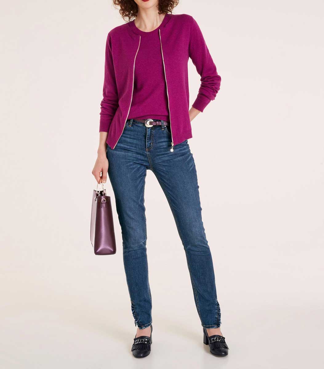 HEINE Damen Strick-Twinset, fuchsia