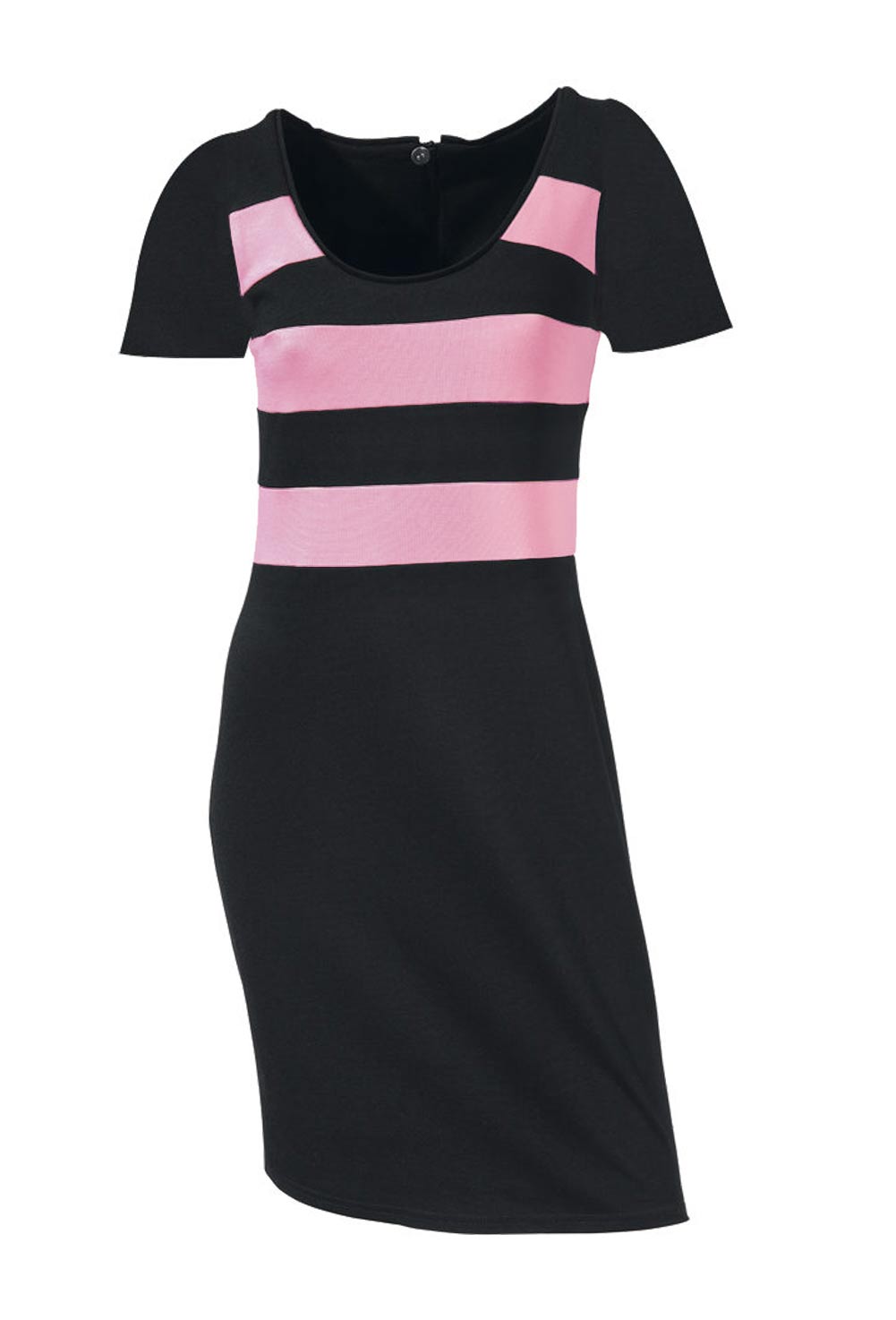 Patrizia Dini Damen Designer-Etuikleid, schwarz-rosa