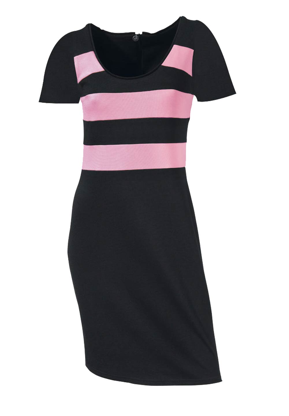 Patrizia Dini Damen Designer-Etuikleid, schwarz-rosa