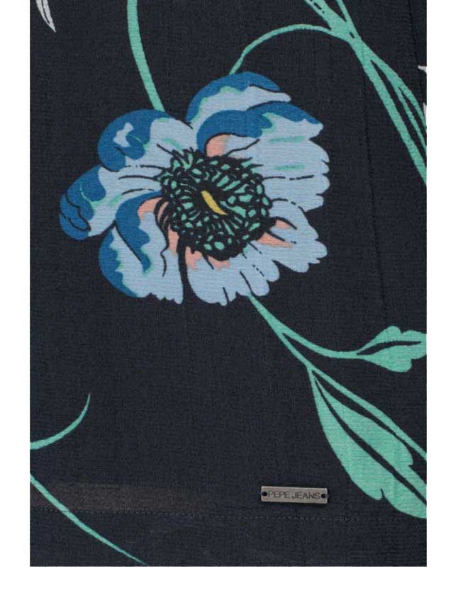 Pepe Jeans Damen Marken-Kleid, schwarz-bunt