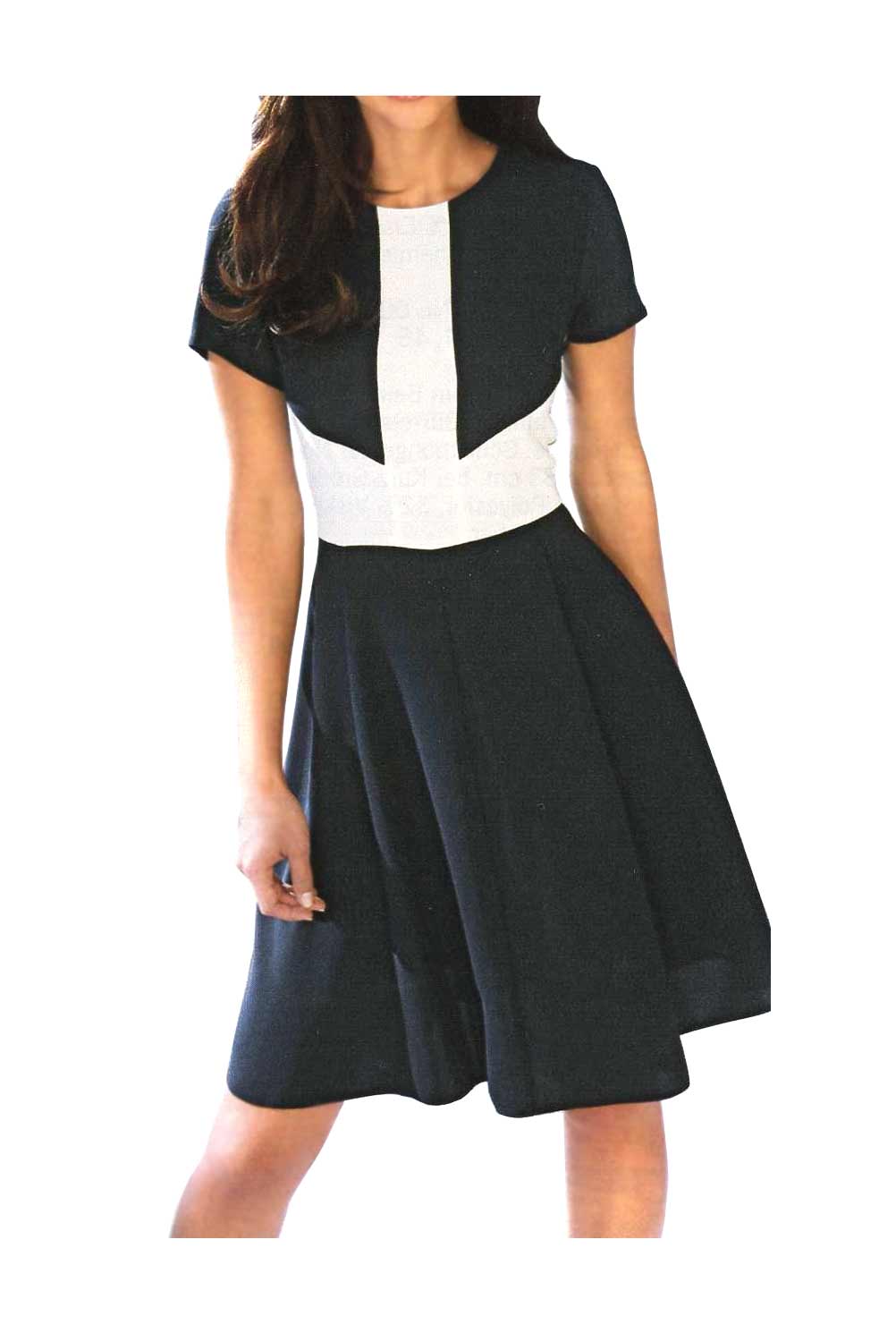 Ashley Brooke Damen Designer-Kleid, marine-cremeweiß