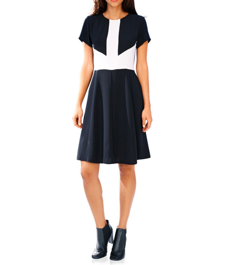 Ashley Brooke Damen Designer-Kleid, marine-cremeweiß