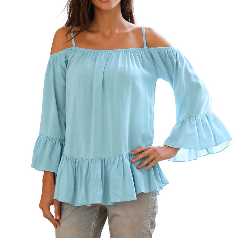 Ashley Brooke Damen Designer-Carmenbluse, mint