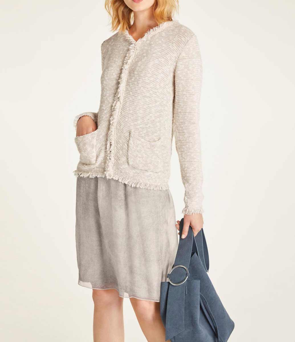HEINE - BEST CONNECTIONS Damen Cardigan mit Fransen, beige