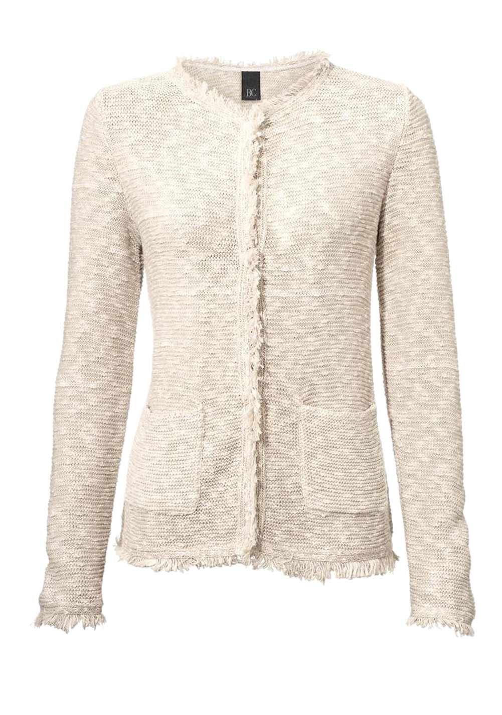 HEINE - BEST CONNECTIONS Damen Cardigan mit Fransen, beige