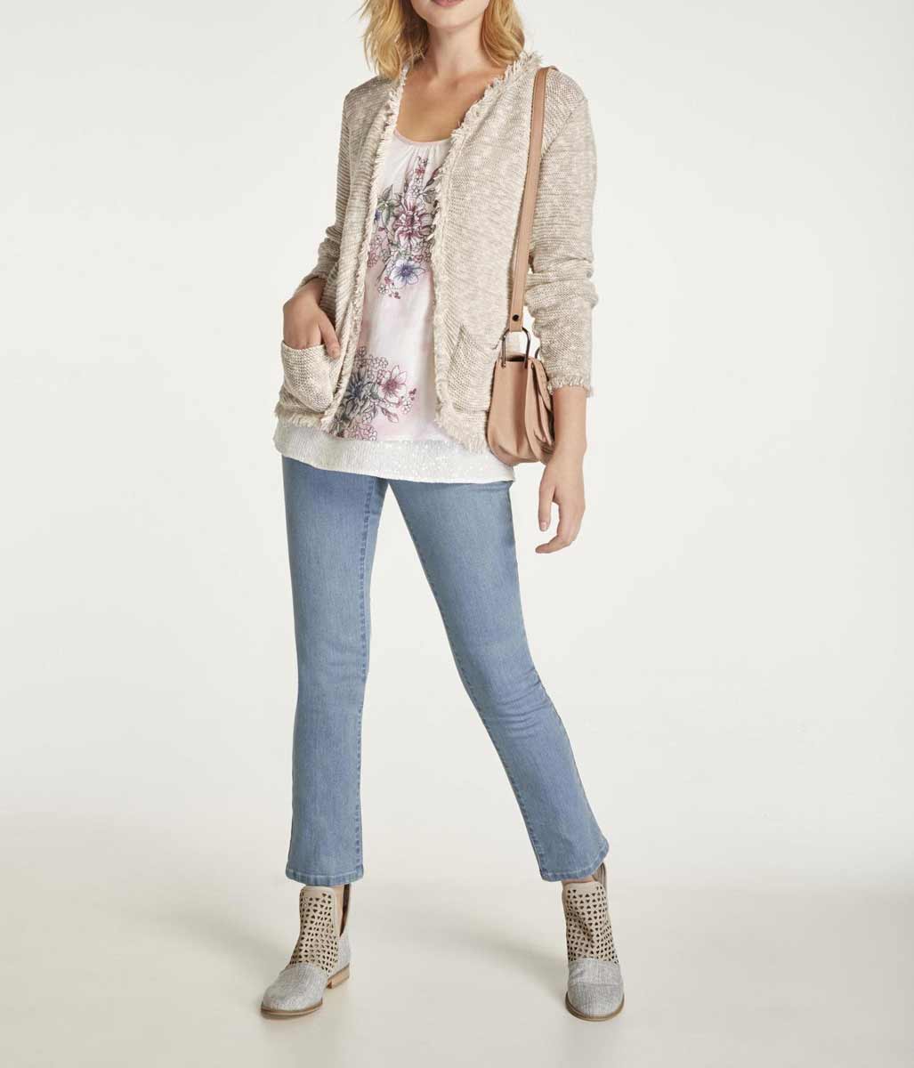 HEINE - BEST CONNECTIONS Damen Cardigan mit Fransen, beige