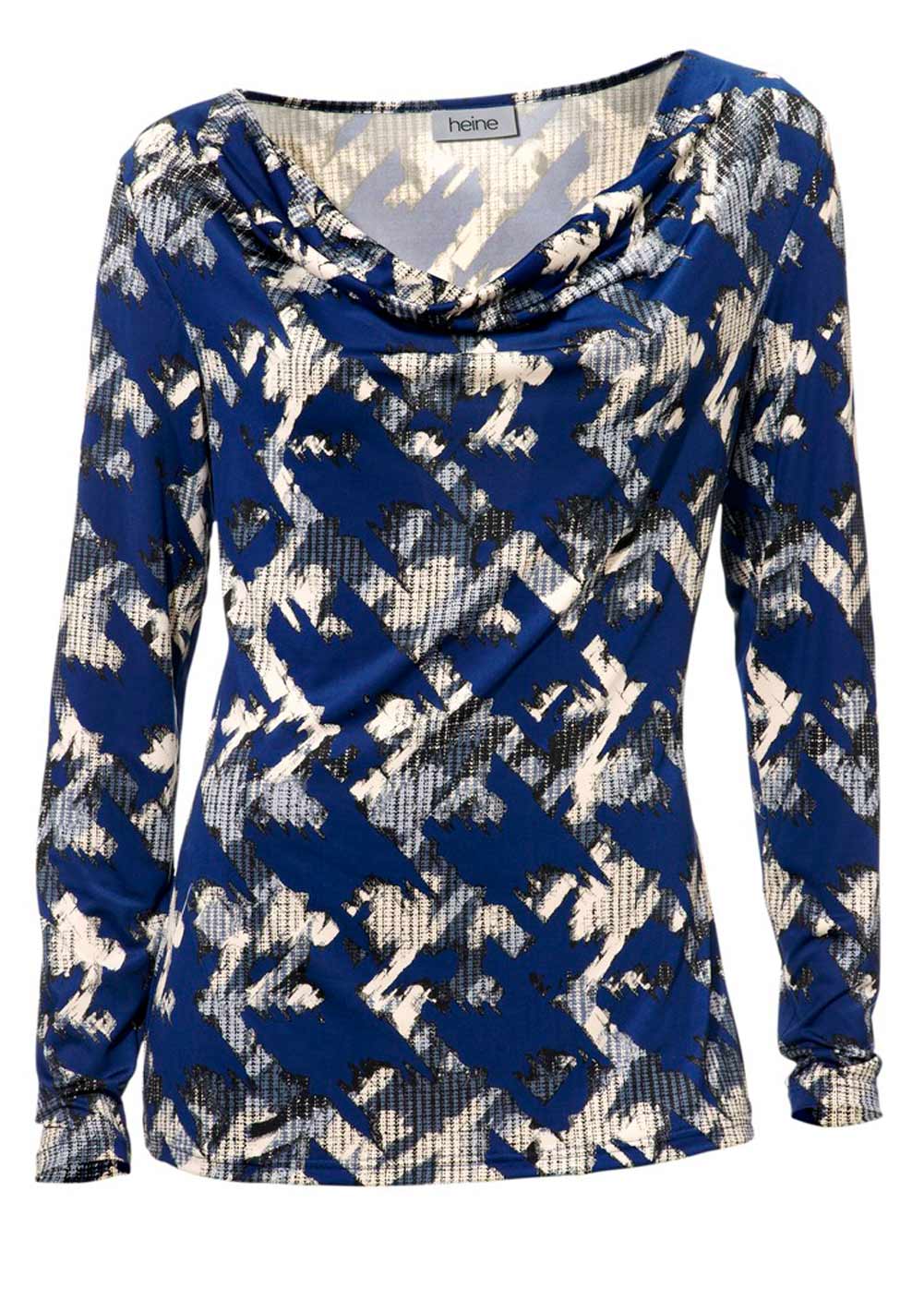 Ashley Brooke Damen Designer-Druckshirt, royalblau-stein