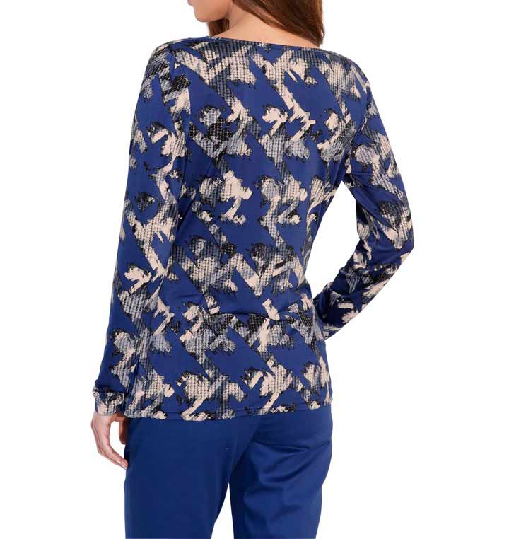 Ashley Brooke Damen Designer-Druckshirt, royalblau-stein
