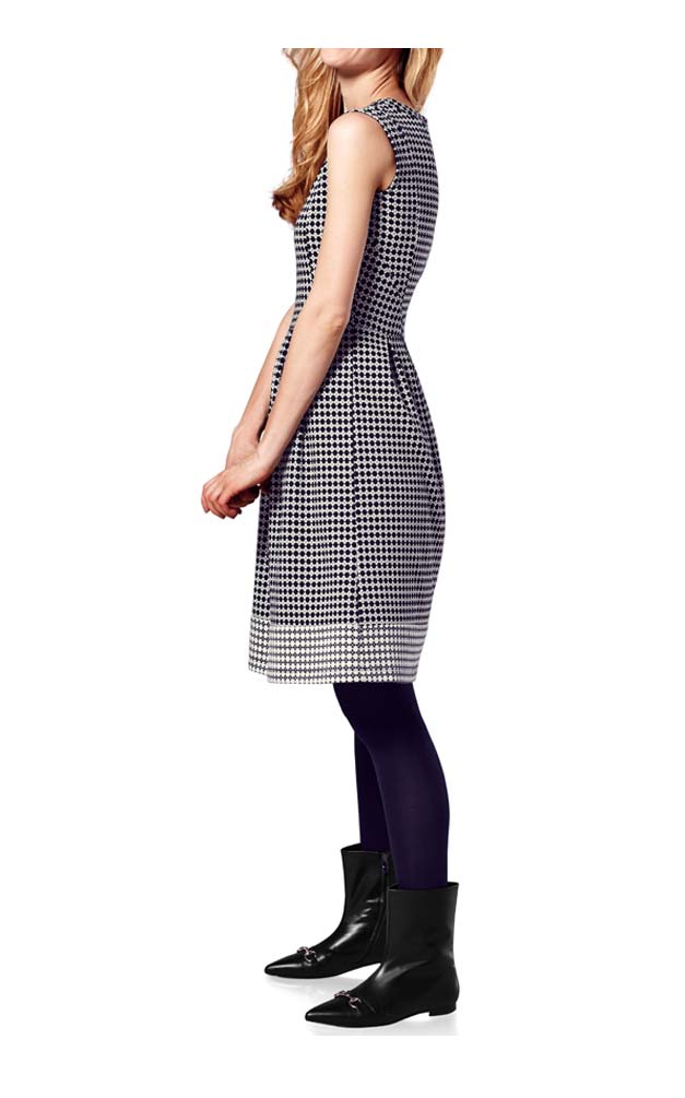 Heine - Best Connections Damen Kleid, offwhite-schwarz