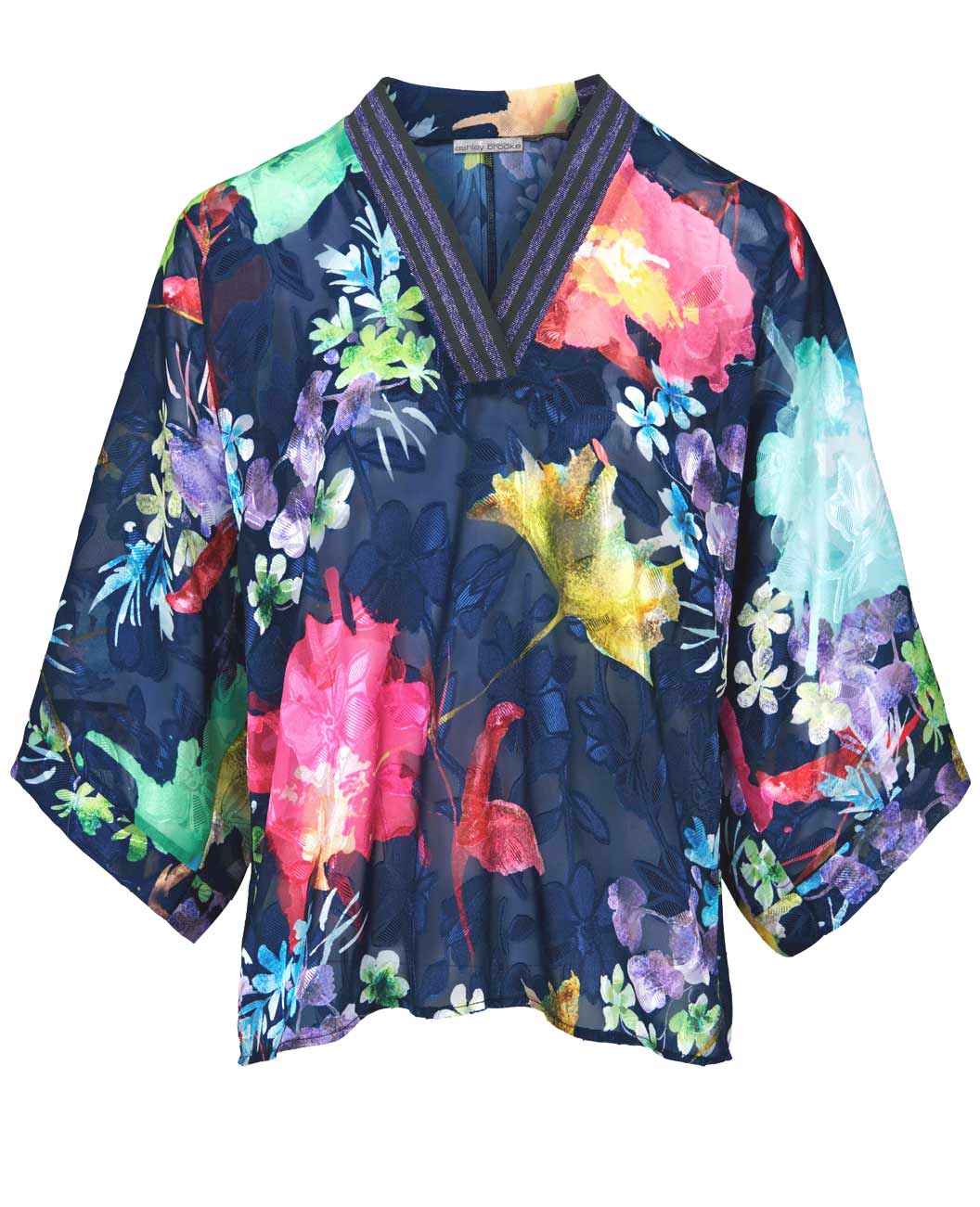 Ashley Brooke Damen Designer-Tunika, marine-bunt