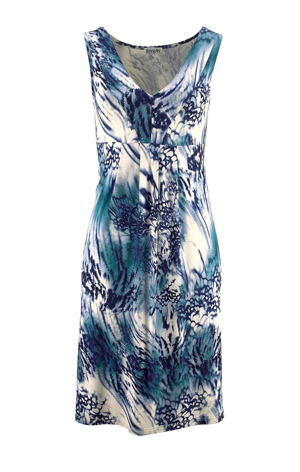 Boysens Damen Kleid, blau-weiß