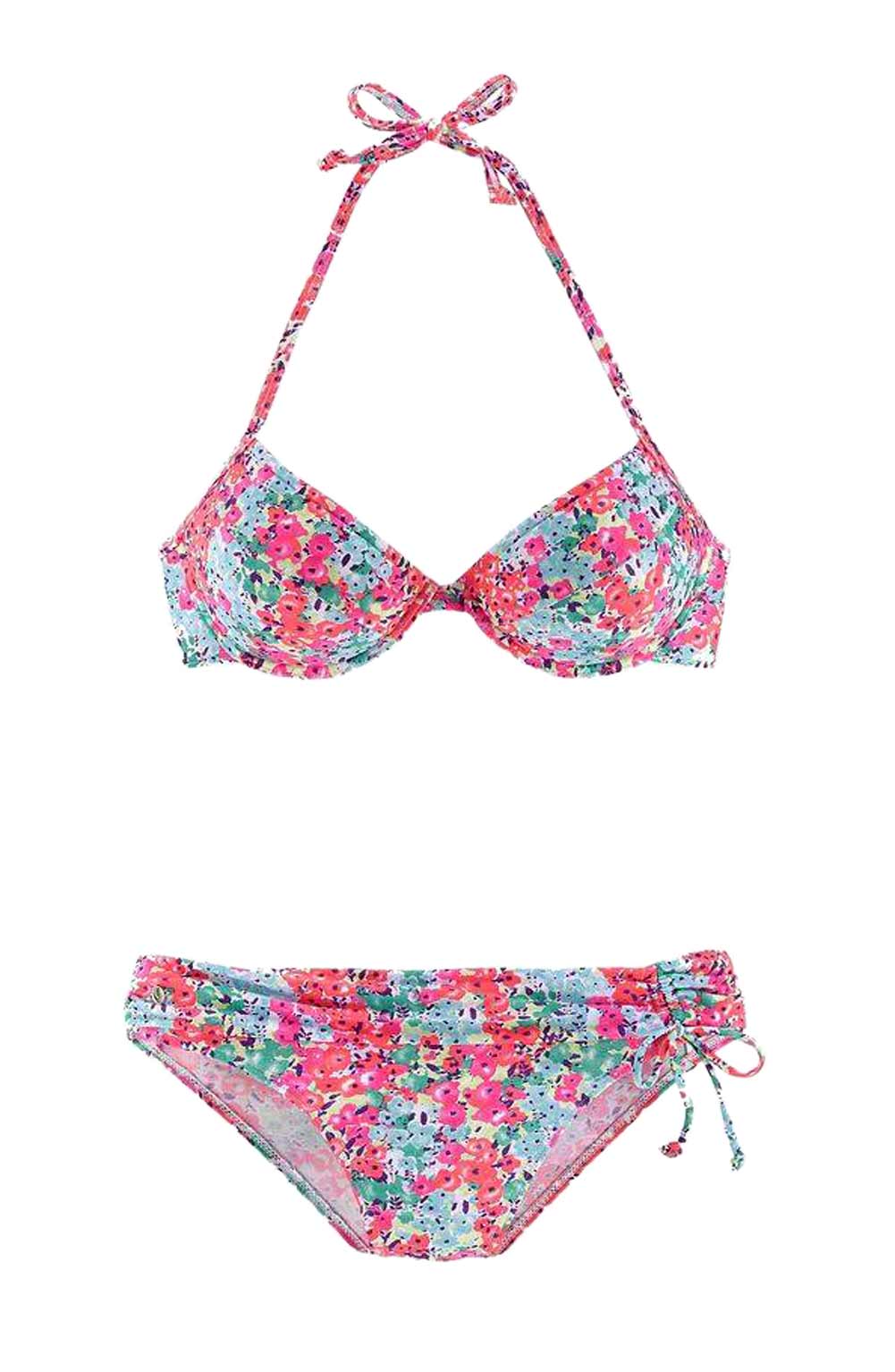 S. Oliver Damen Marken-Push-up-Bikini, pink-bunt