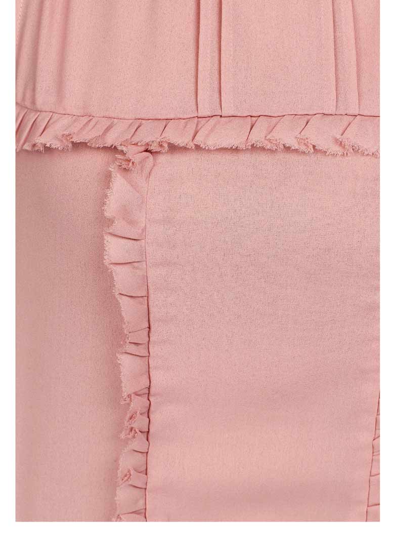 Tamaris Damen Marken-Bluse mit Rüschen, rosé