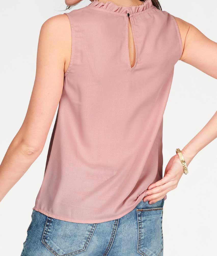 Tamaris Damen Marken-Bluse mit Rüschen, rosé