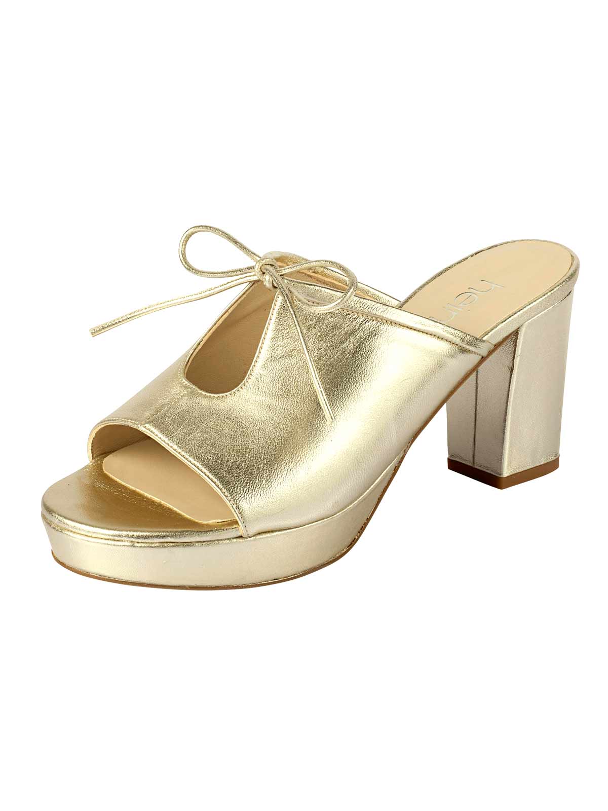 Heine Damen Leder-Pantolette, goldfarben