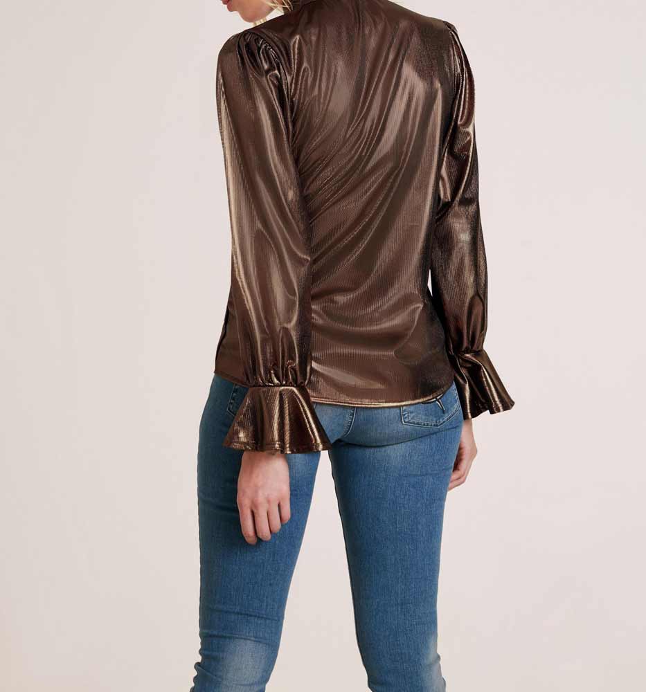 Heine Damen Bluse mit Schluppe, bronzefarben