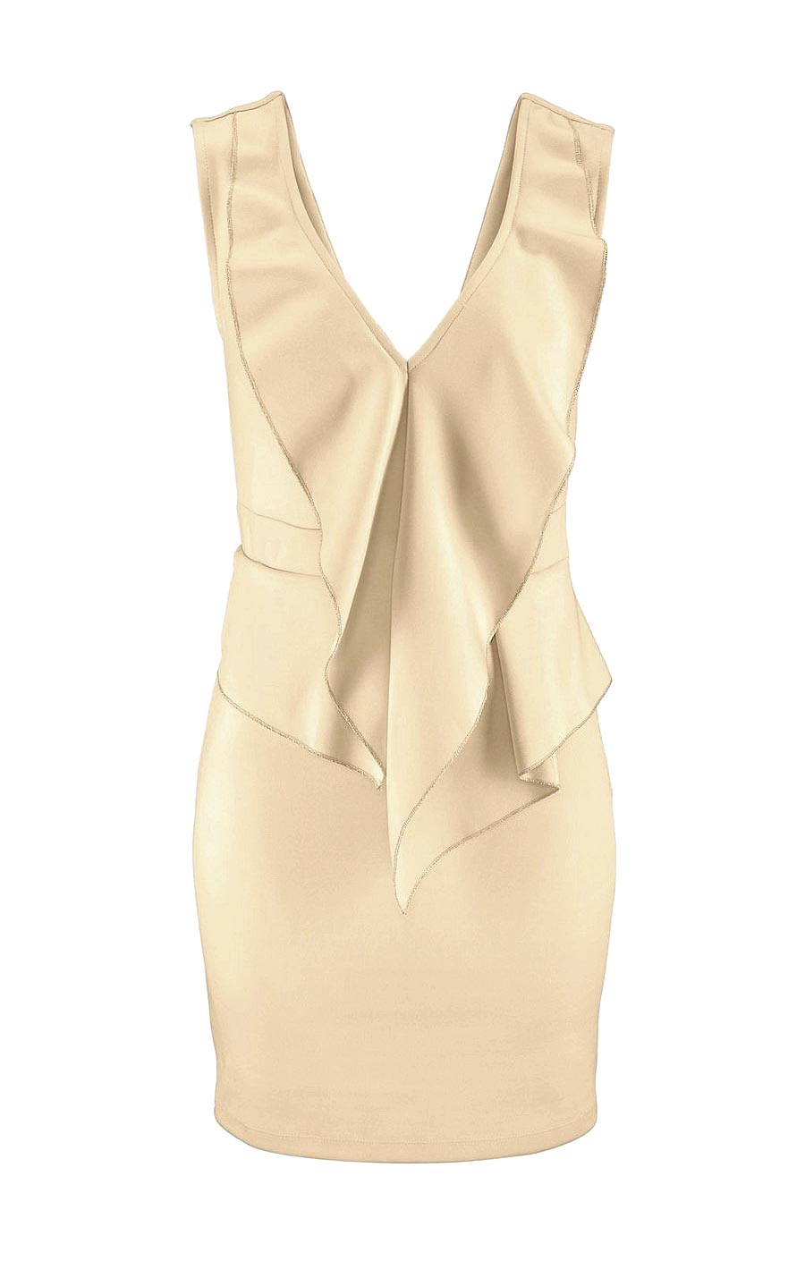 Vivance Collection Damen Volant-Kleid, champagner