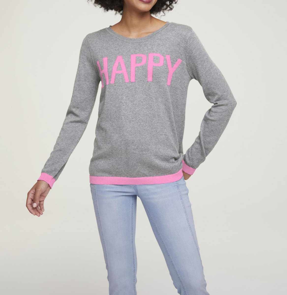 Heine Damen Feinstrickpullover mit Kaschmir, grau-melange