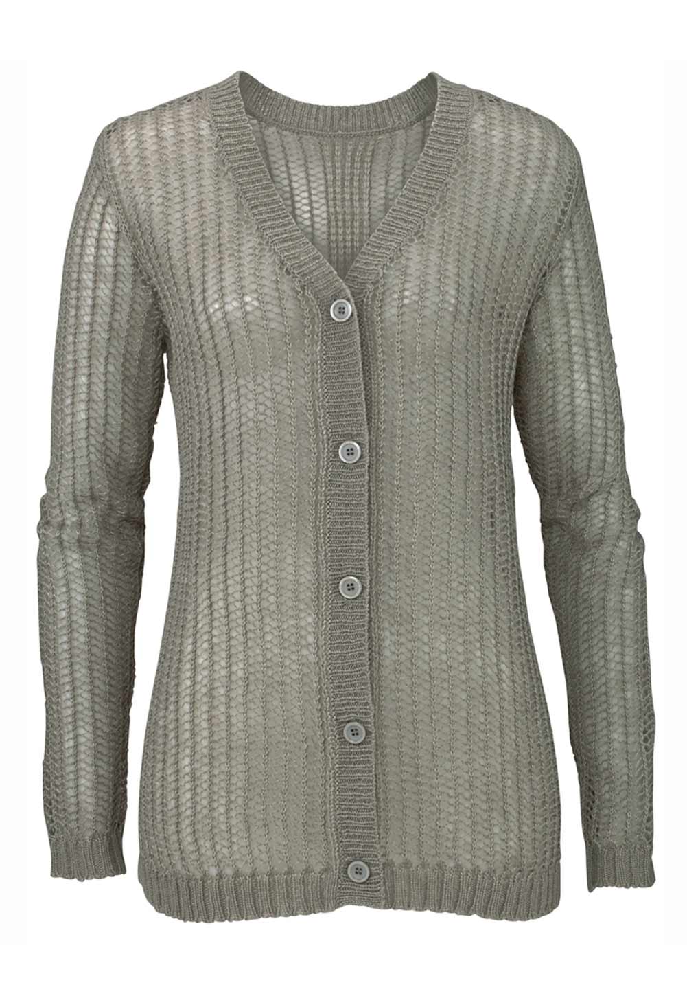 Aniston Damen Strickjacke, grau