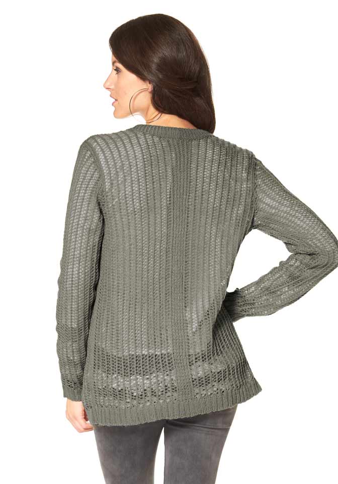 Aniston Damen Strickjacke, grau