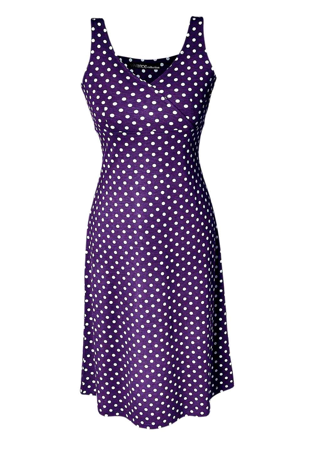 Vivance Collection Damen Kleid, lila-weiß