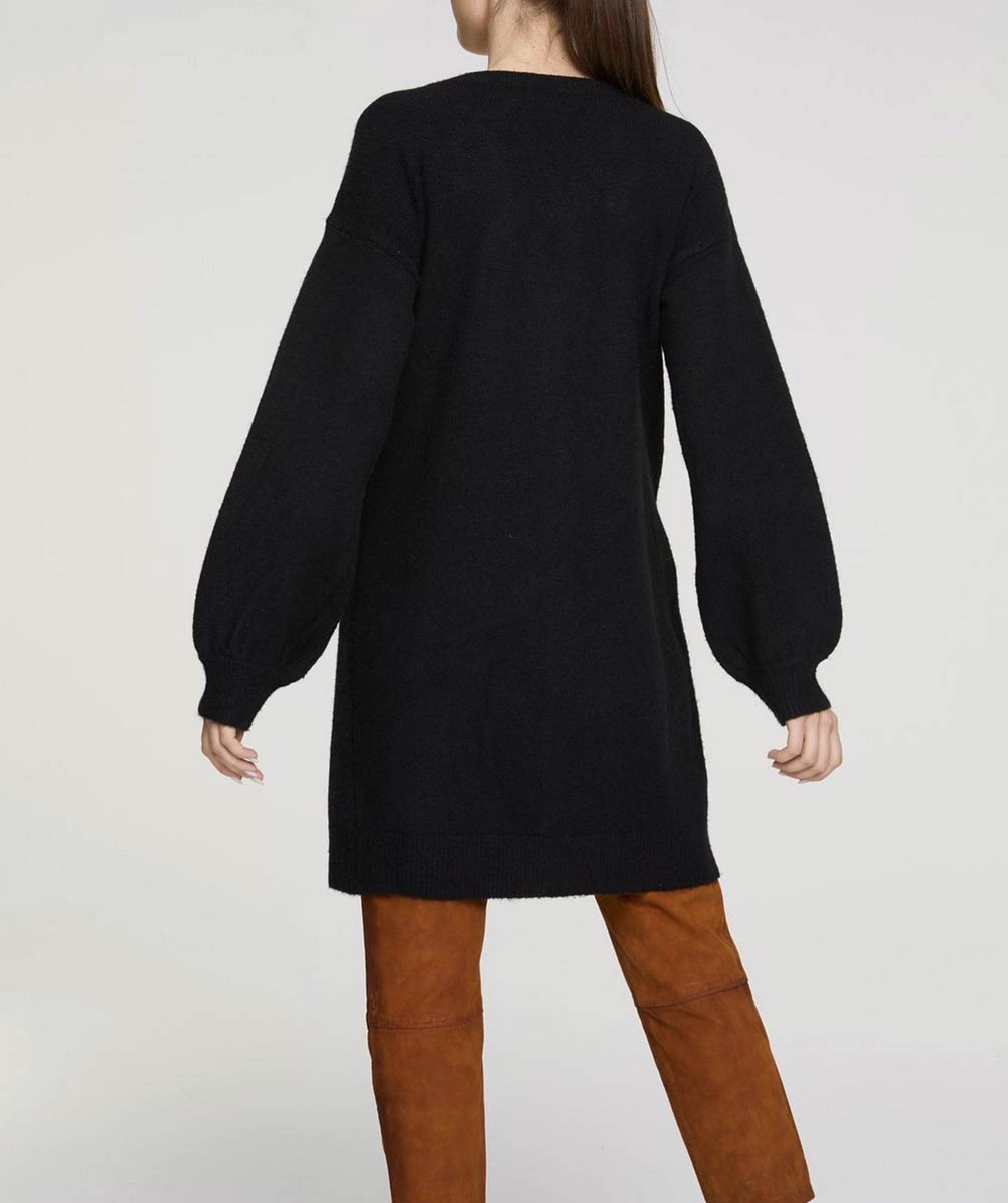 HEINE Damen Longstrickjacke mit Pailletten, schwarz