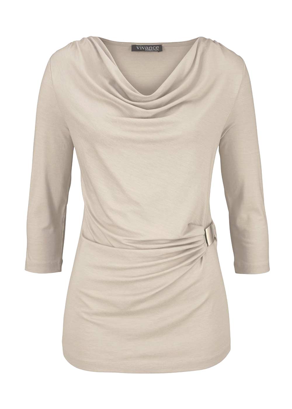 Vivance Collection Shirt mit Drapierung, beige