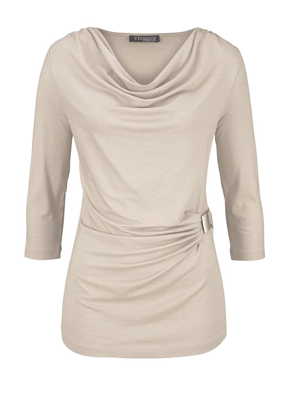 Vivance Collection Shirt mit Drapierung, beige