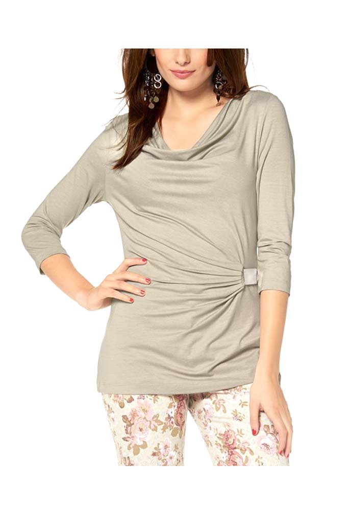 Vivance Collection Shirt mit Drapierung, beige