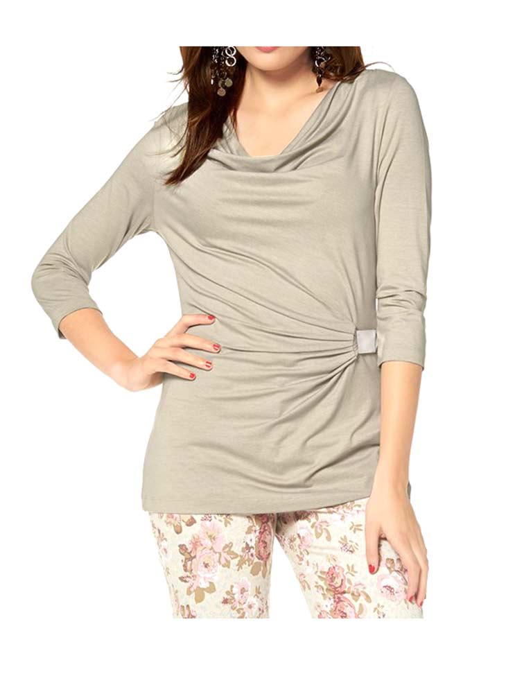 Vivance Collection Shirt mit Drapierung, beige