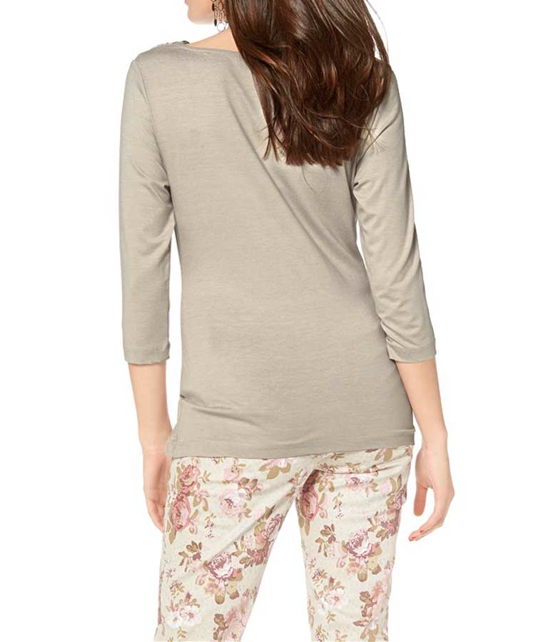 Vivance Collection Shirt mit Drapierung, beige