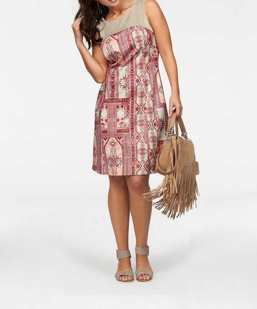 Apart Damen Designer-Etuikleid, rot-sand