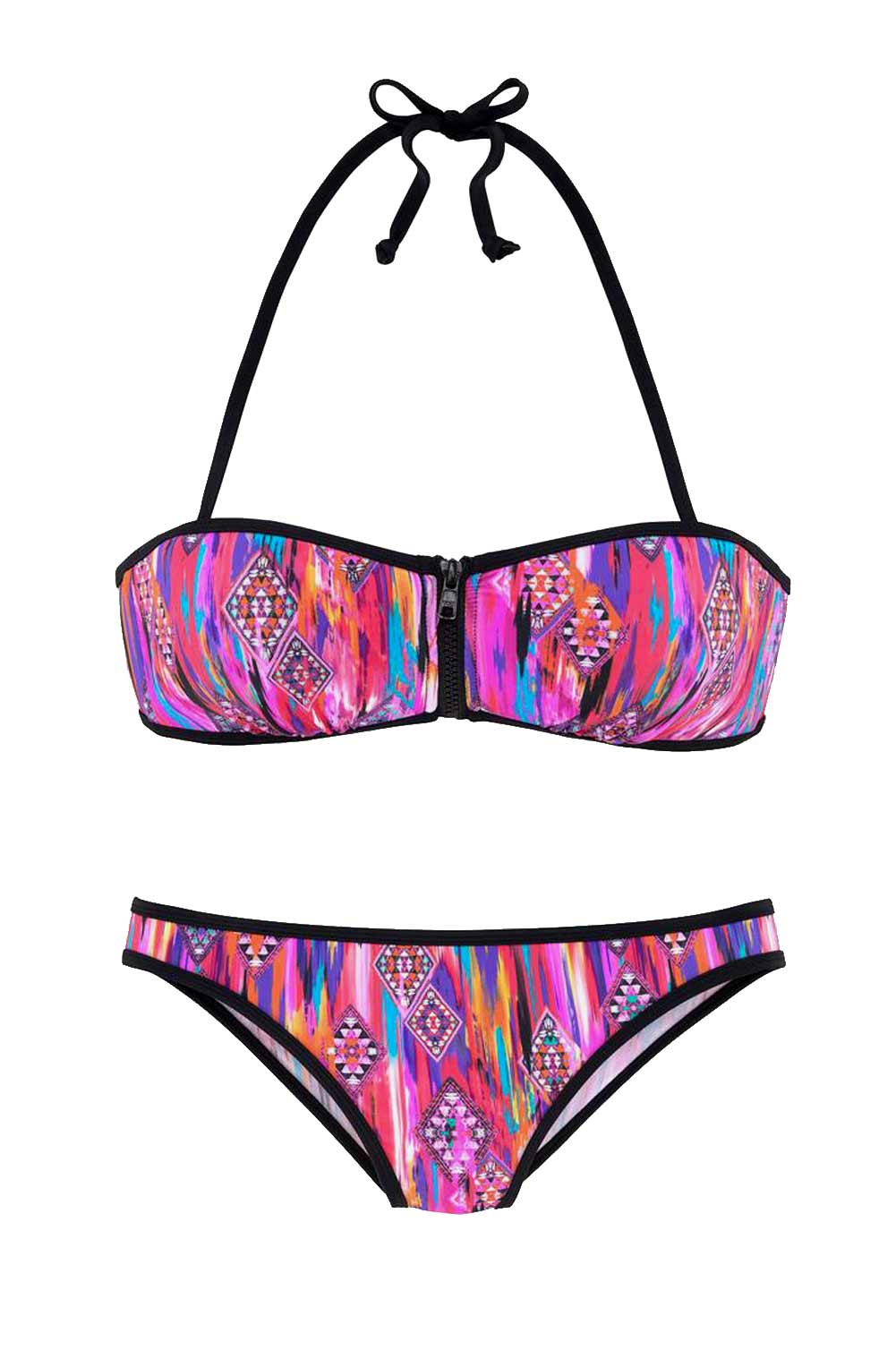Bench Damen Marken-Bandeau-Bikini, bunt, C/D-Cup