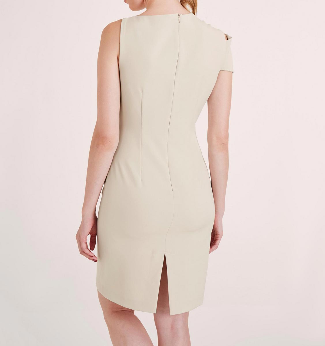 Heine Damen Drapé-Etuikleid, creme